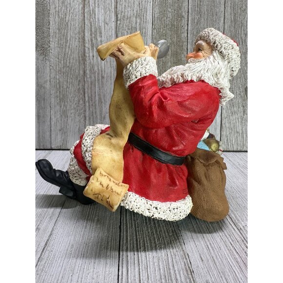 Vtg Resin Santa Checking His List Shelf Sitter Christmas Holiday Collectible 6" - Picture 4 of 10